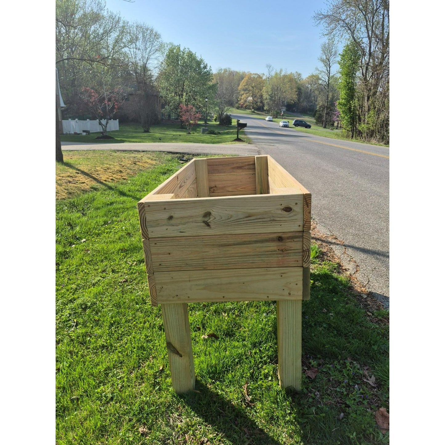 Handcrafted Cedar Raised Garden Bed | Elevated Garden Bed for Vegetables Herbs & Flowers | Outdoor Rustic Wood Planter