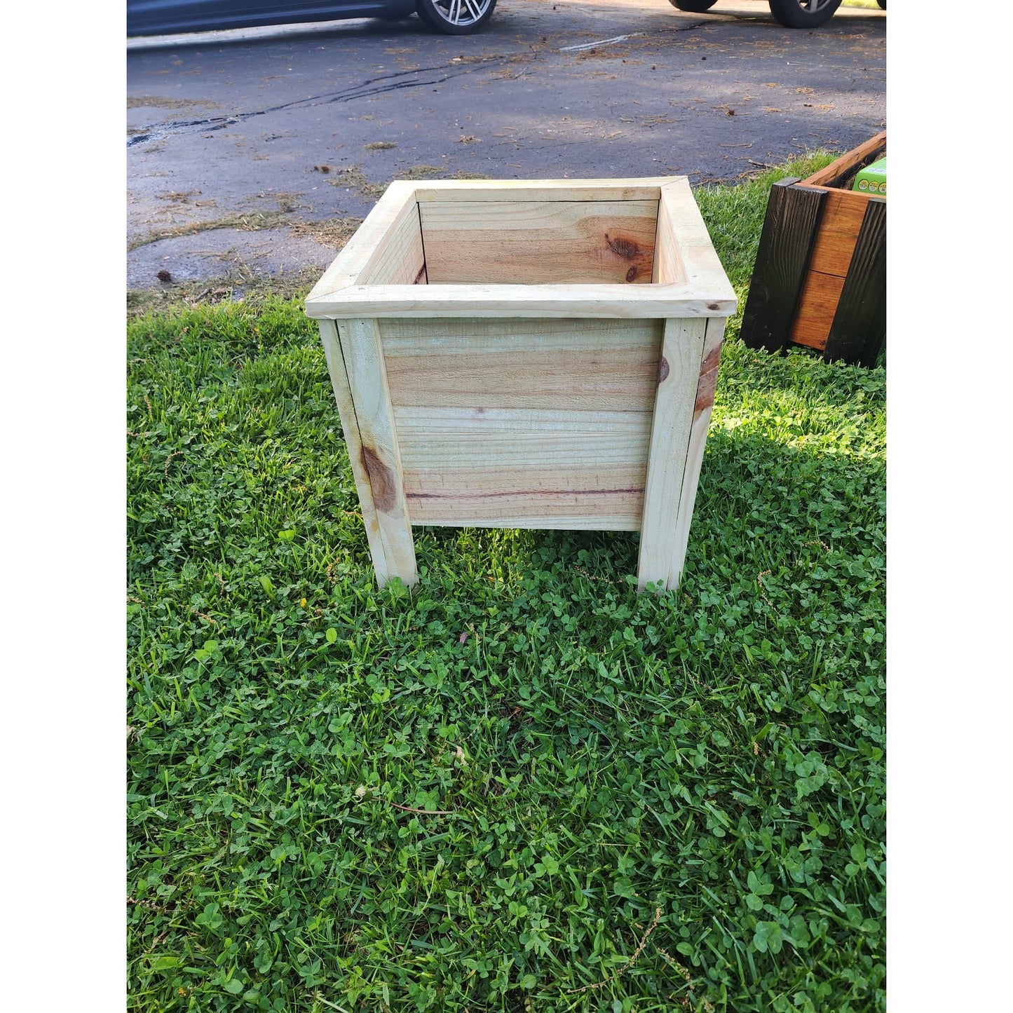 Square Lipped Wooden Garden Planter
