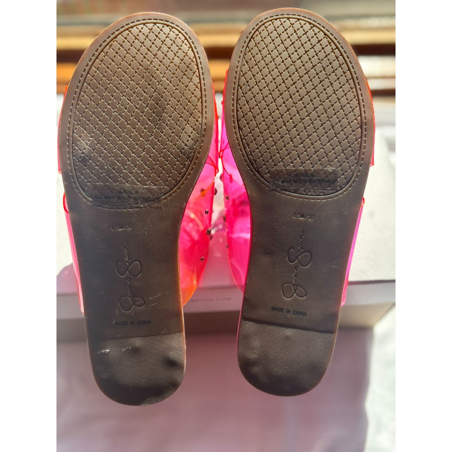 Jessica Simpson Womens Pink Slide Sandals Rhinestone Studded