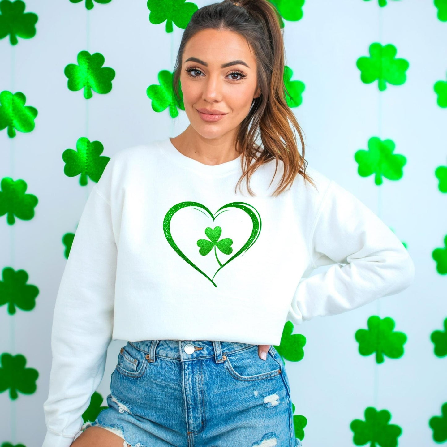 St. Patrick's Day Shamrock Sweatshirt, Celebrating Love and Luck, Cozy Gift for Friends and Family, Irish Holiday, St Paddy's Day