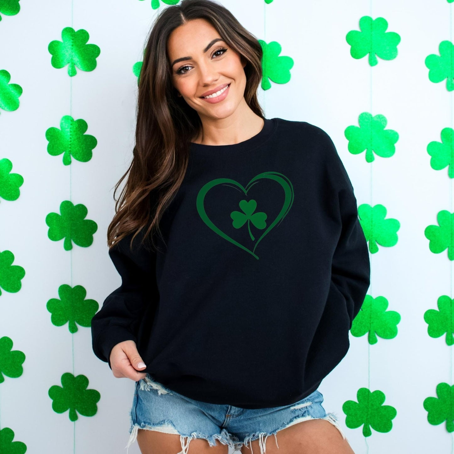 St. Patrick's Day Shamrock Sweatshirt, Celebrating Love and Luck, Cozy Gift for Friends and Family, Irish Holiday, St Paddy's Day