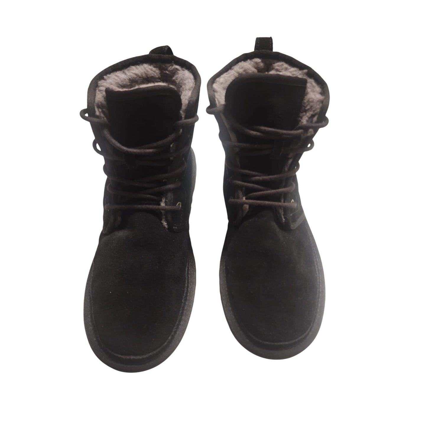 UGG Black Suede Fur-Lined Lace-Up Winter comfort Boots