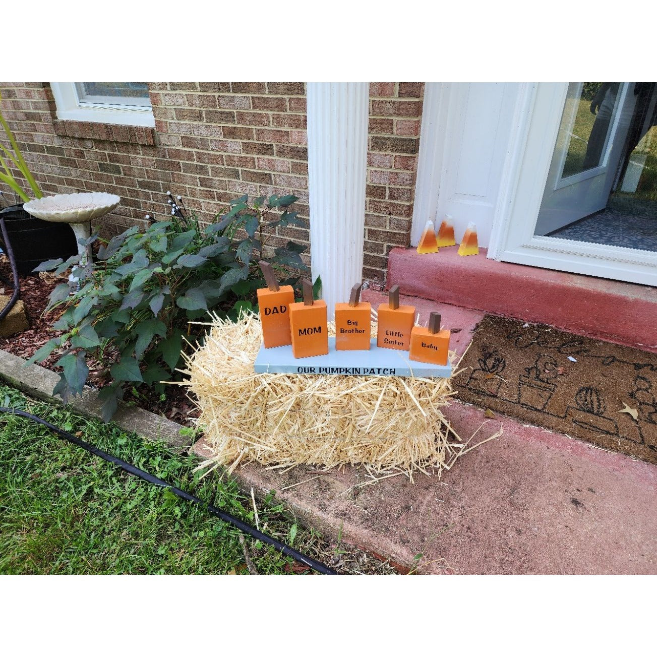 Handcrafted Wood Pumpkin Patch Family Decor Set