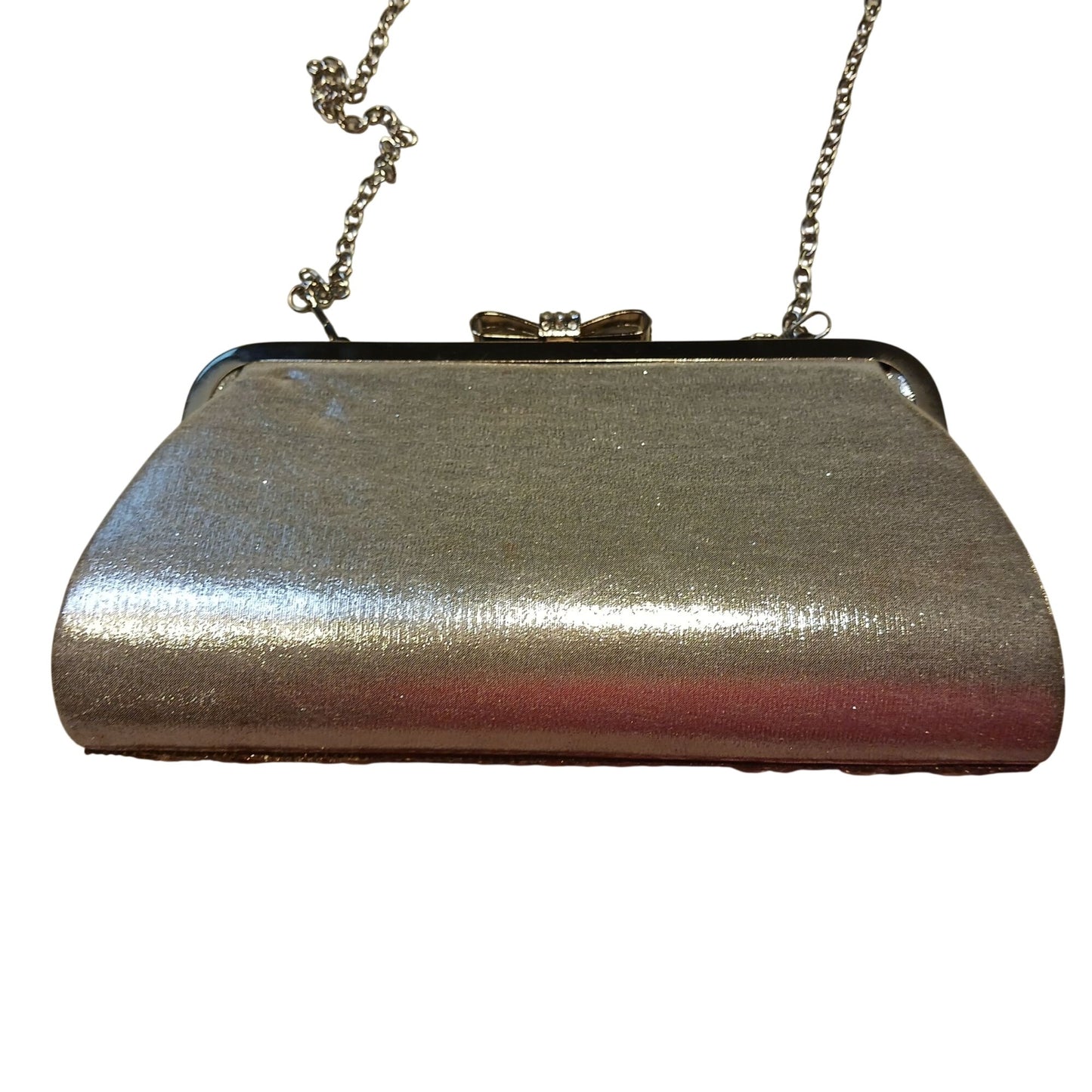 Lulu Townsend Y2K Crystal Evening Clutch Silver Rhinestone Bow Formal Bag Early 2000's Glam Vintage Style
