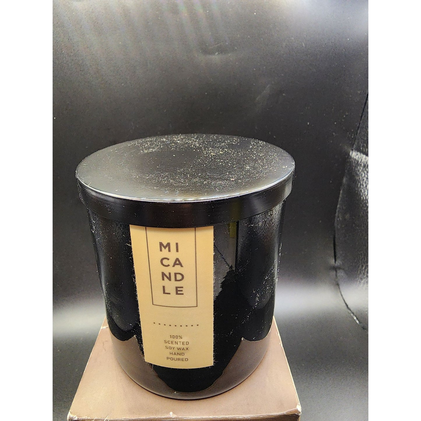 Mi Candle Sweet Leather Scented Wax Candle 100% Hand Poured With Wooden Wick