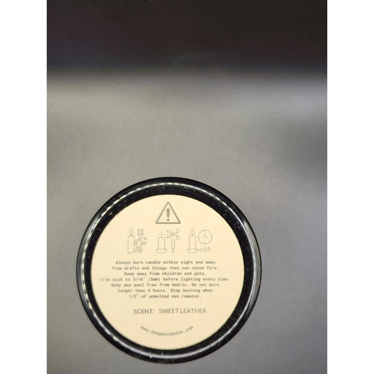 Mi Candle Sweet Leather Scented Wax Candle 100% Hand Poured With Wooden Wick