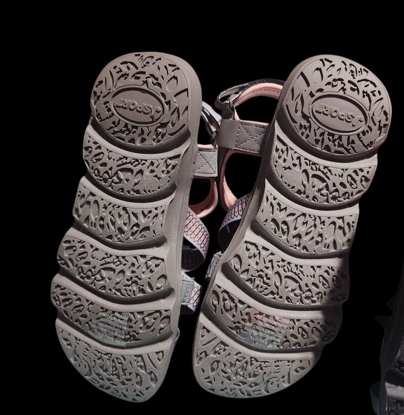 J Sport Kaia Ladies Black & Purple Sandals With Comfortable Contoured Soles