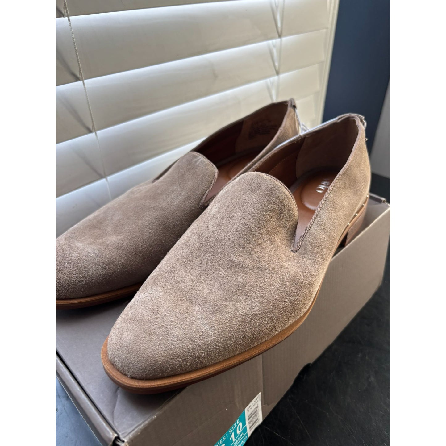 Franco Sarto Jeena Loafer Women's Genuine Suede Leather Shoes Cocca Size 10 EU41