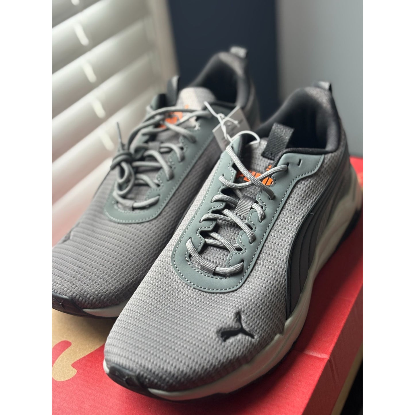 Puma Men's Zip C Sneakers Gray Lightweight & Breathable Athletic Running Shoes