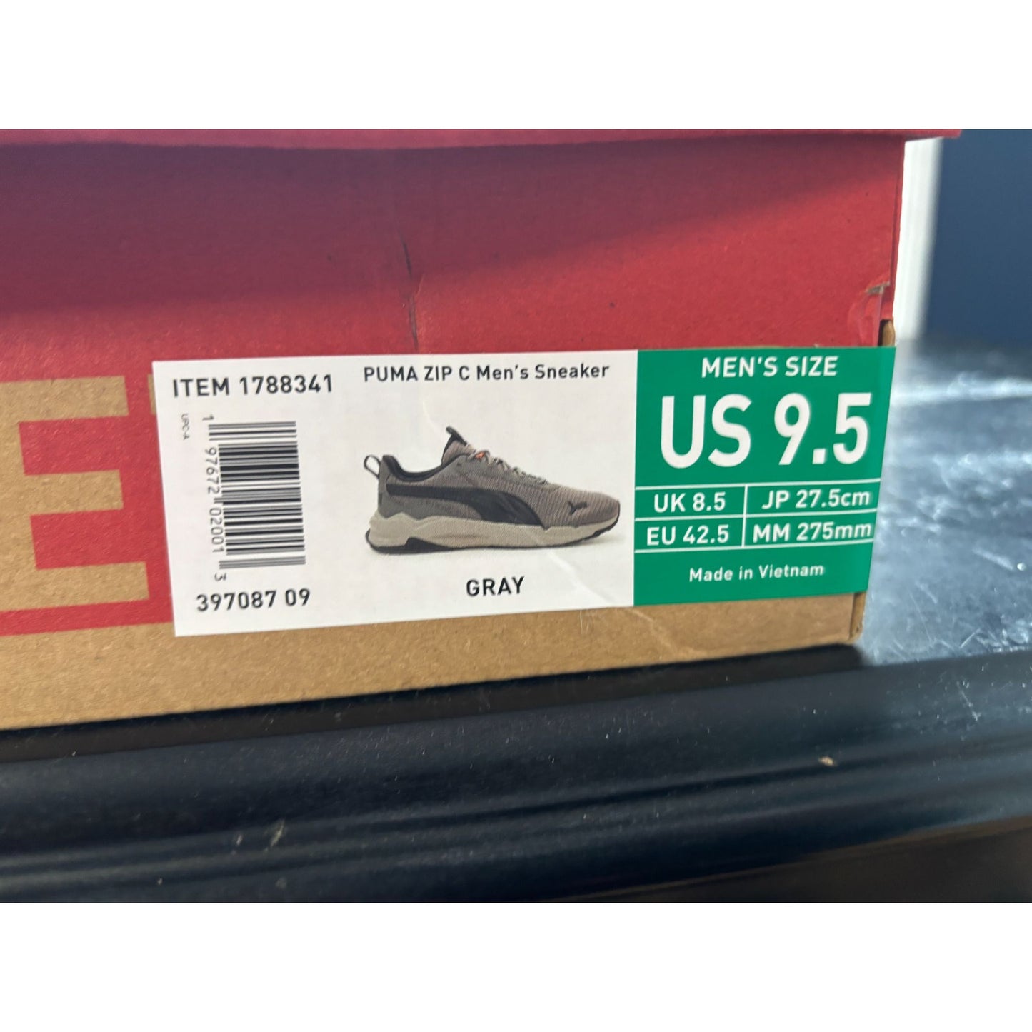 Puma Men's Zip C Sneakers Gray Lightweight & Breathable Athletic Running Shoes
