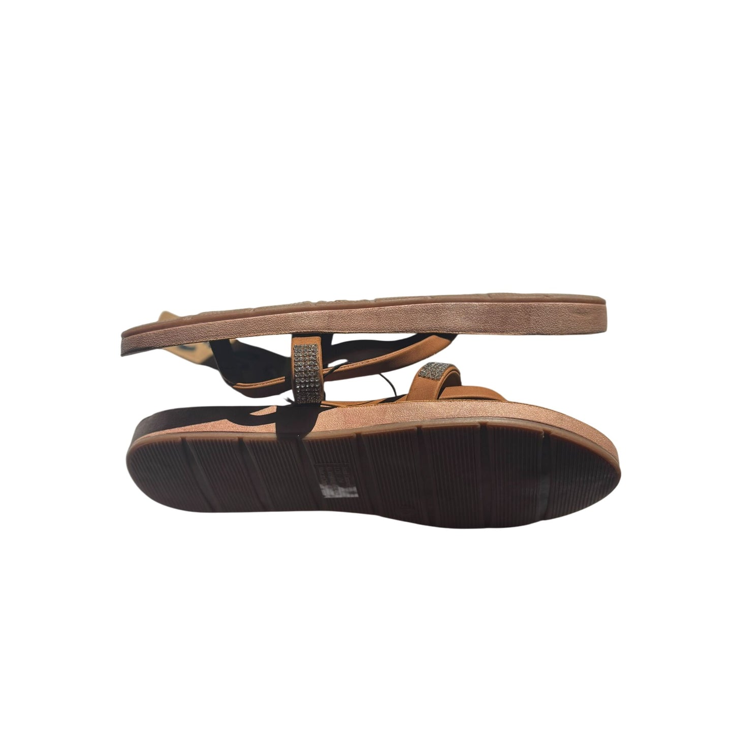 Seven7 Womens Bondi Caramel Saddle Embellished Thong Sandals