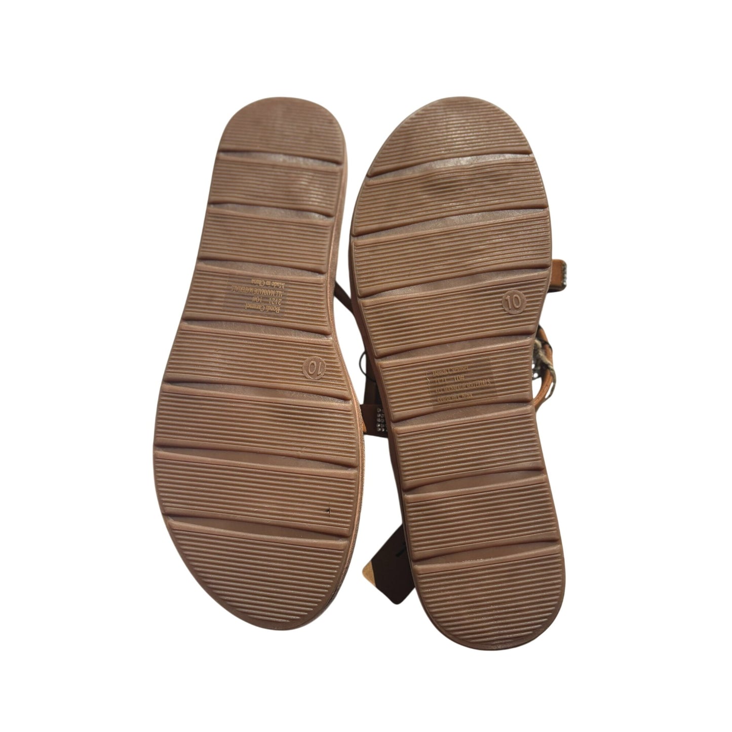 Seven7 Womens Bondi Caramel Saddle Embellished Thong Sandals