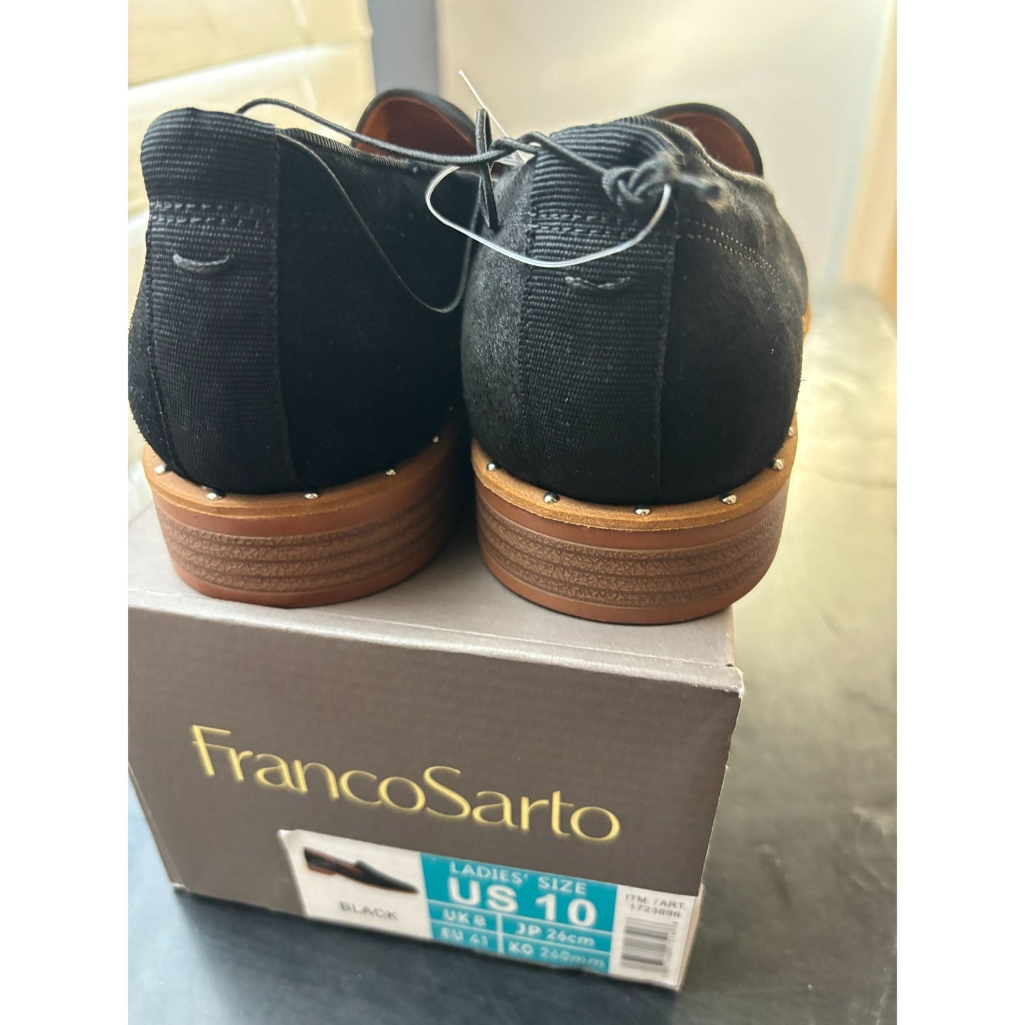 Franco Sarto Jenna Genuine Black Suede Slip-On Loafers Elegant & Comfortable