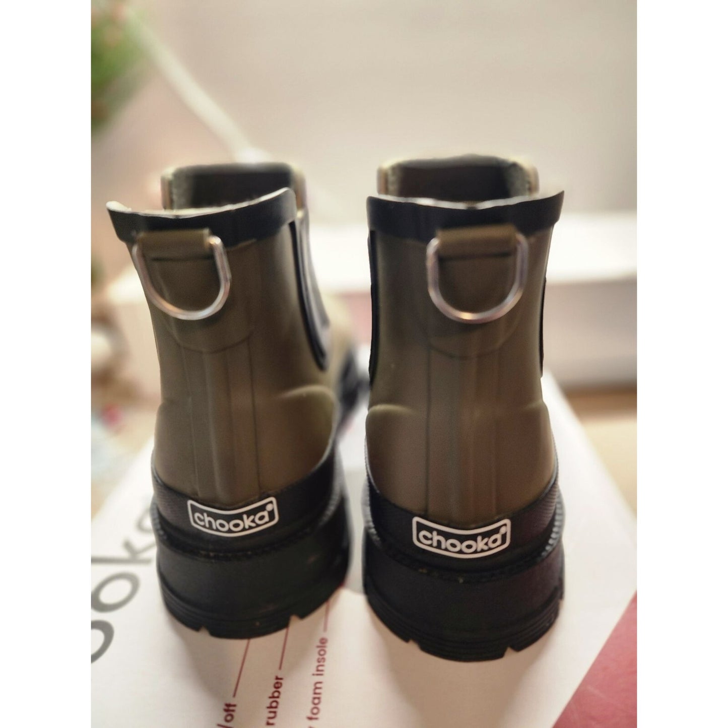 Chooka Women's Waterproof Ankle Rain Boots Olive 8