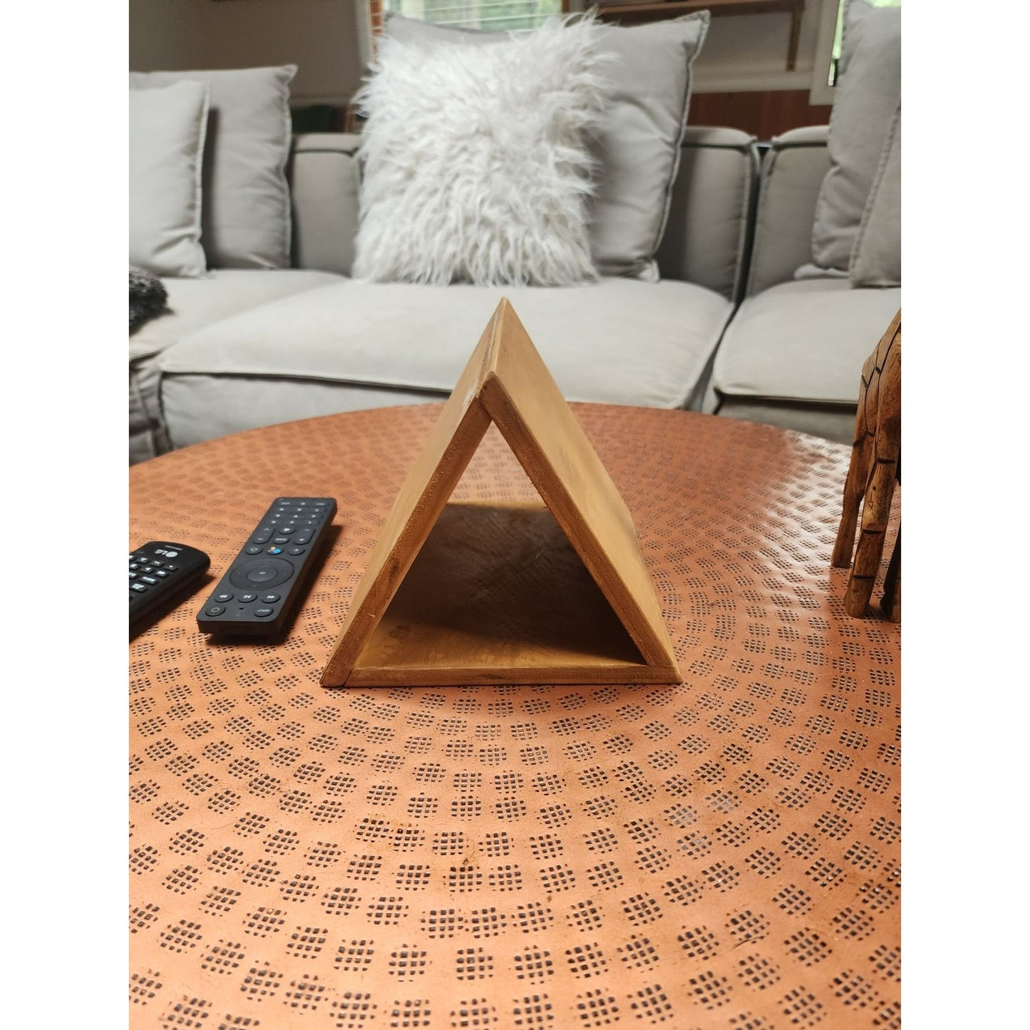 Wood Triangle Book Holder – Handmade Bedside Book Stand