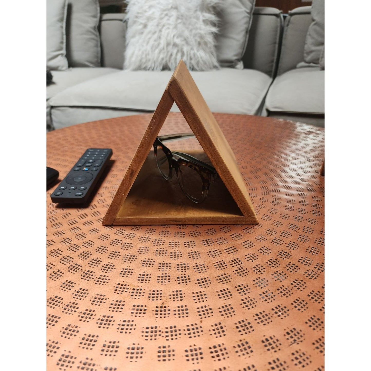 Wood Triangle Book Holder – Handmade Bedside Book Stand