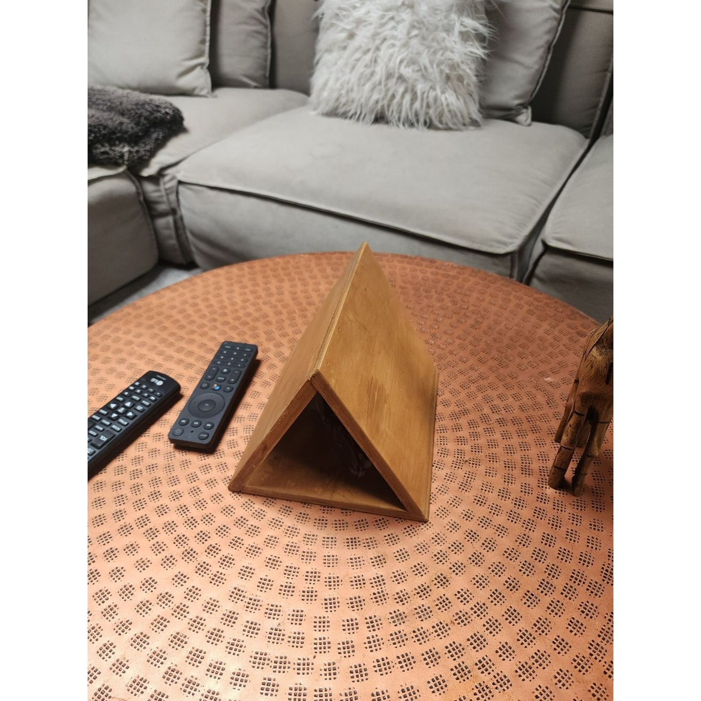 Wood Triangle Book Holder – Handmade Bedside Book Stand