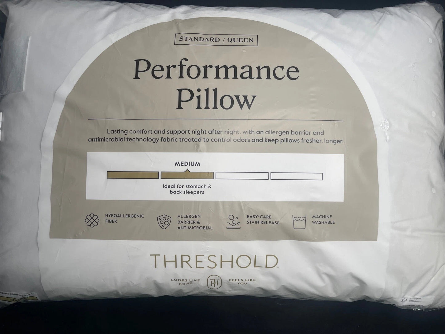 Threshold Machine Washable Extra Firm Home Performance Bed Pillow -Standard/Queen