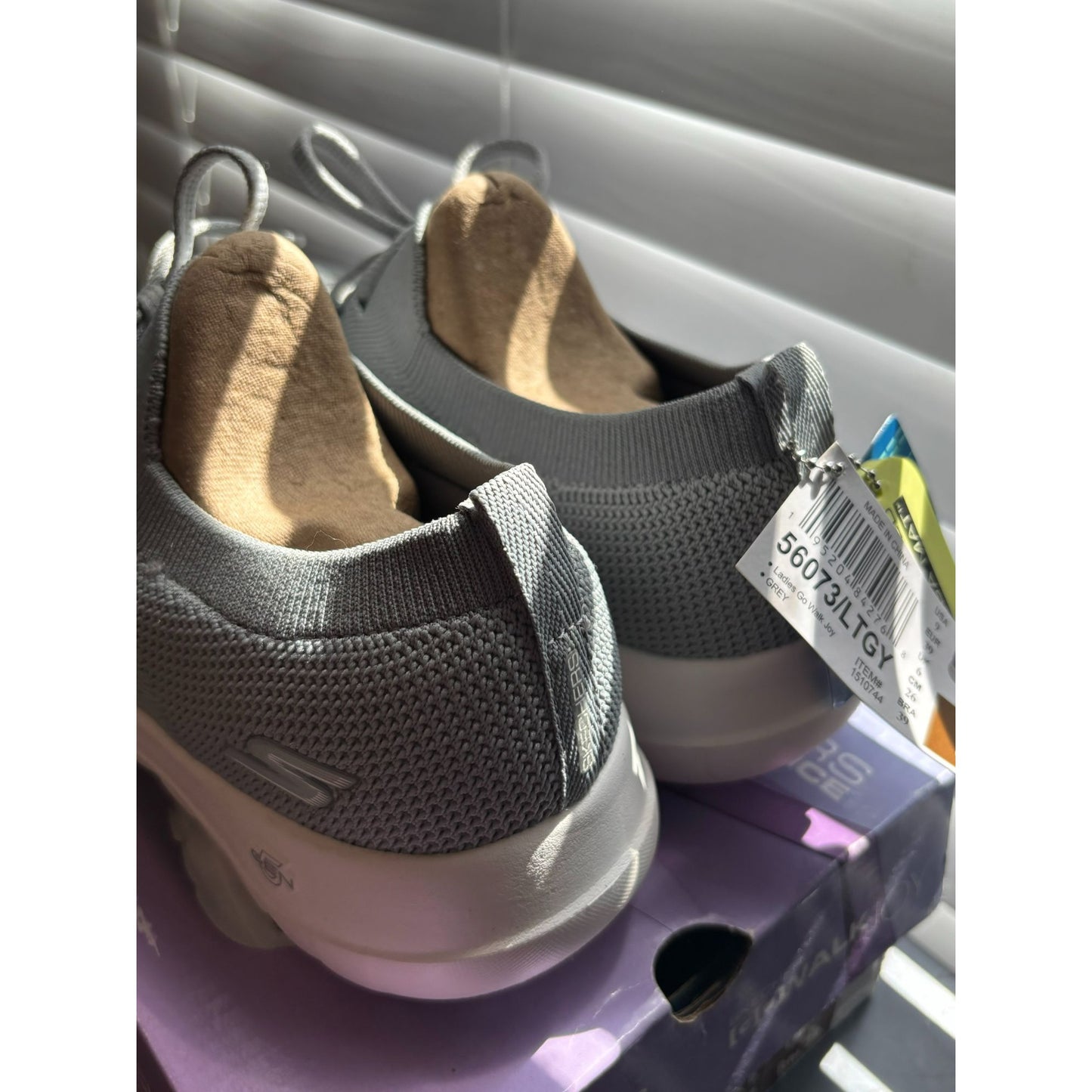 Skechers Performance Womens Go Walk Joy Gray Slip-On Athletic Sneakers