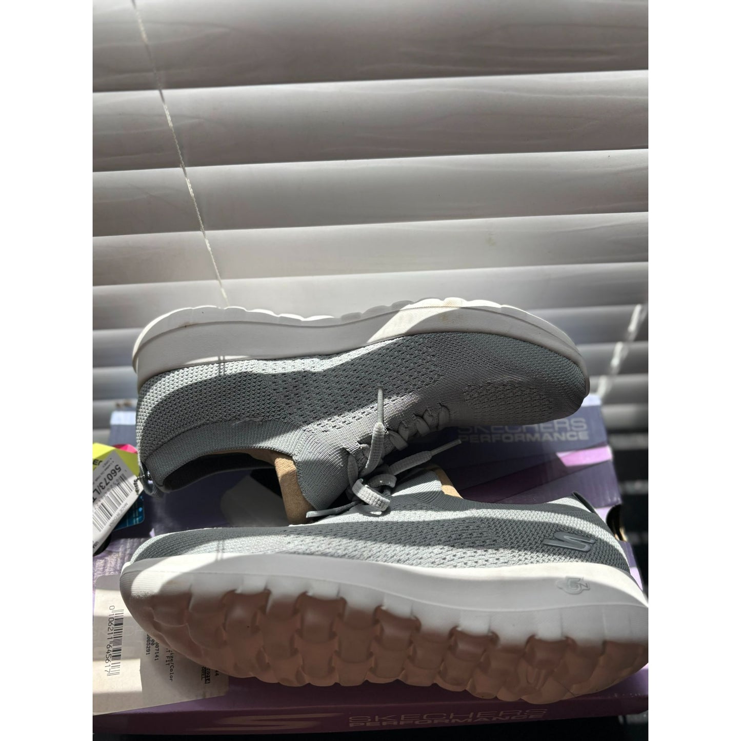 Skechers Performance Womens Go Walk Joy Gray Slip-On Athletic Sneakers