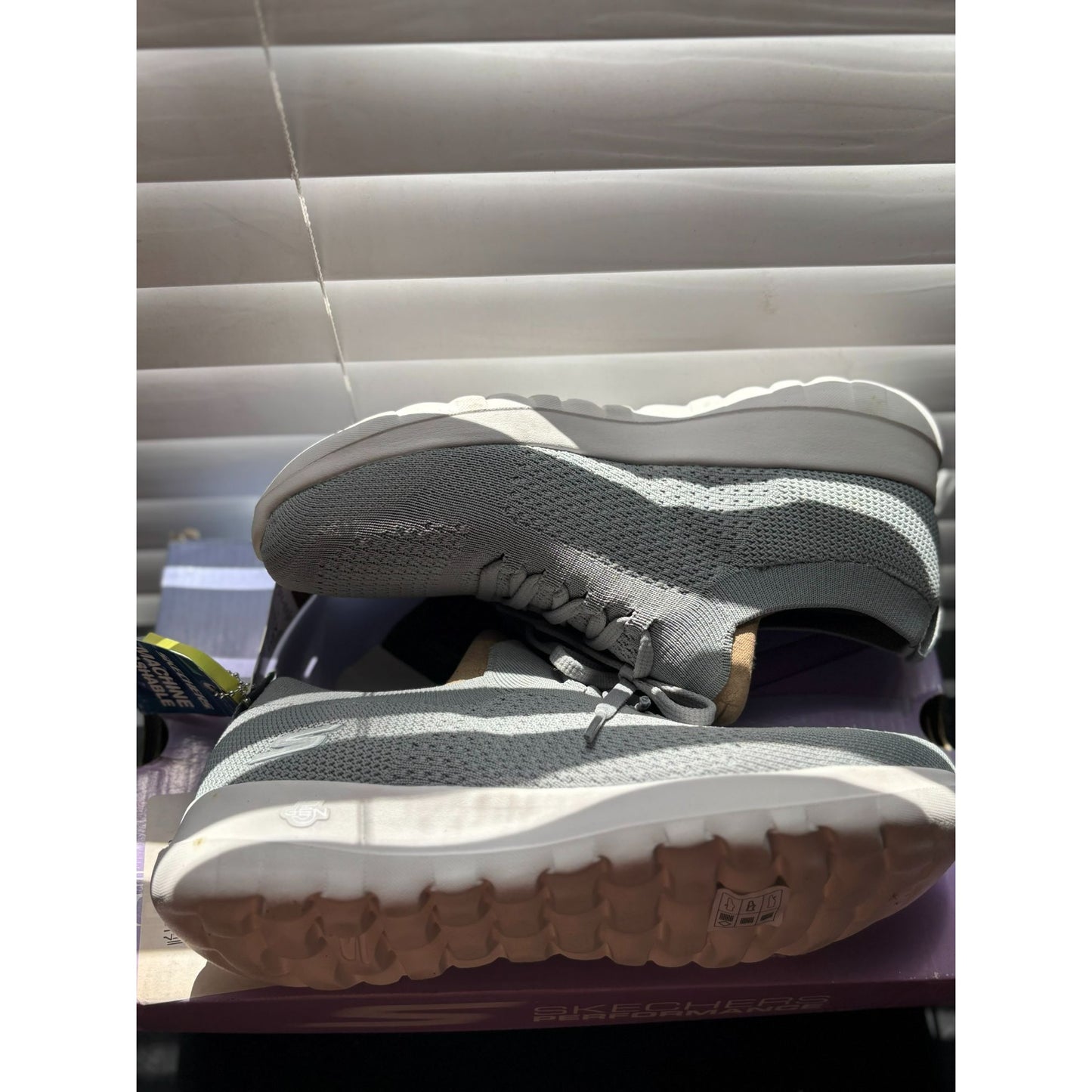 Skechers Performance Womens Go Walk Joy Gray Slip-On Athletic Sneakers
