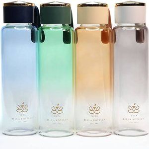 Eco-Friendly Borosilicate Double Walled kitchen Glass Water Bottles, 14 oz