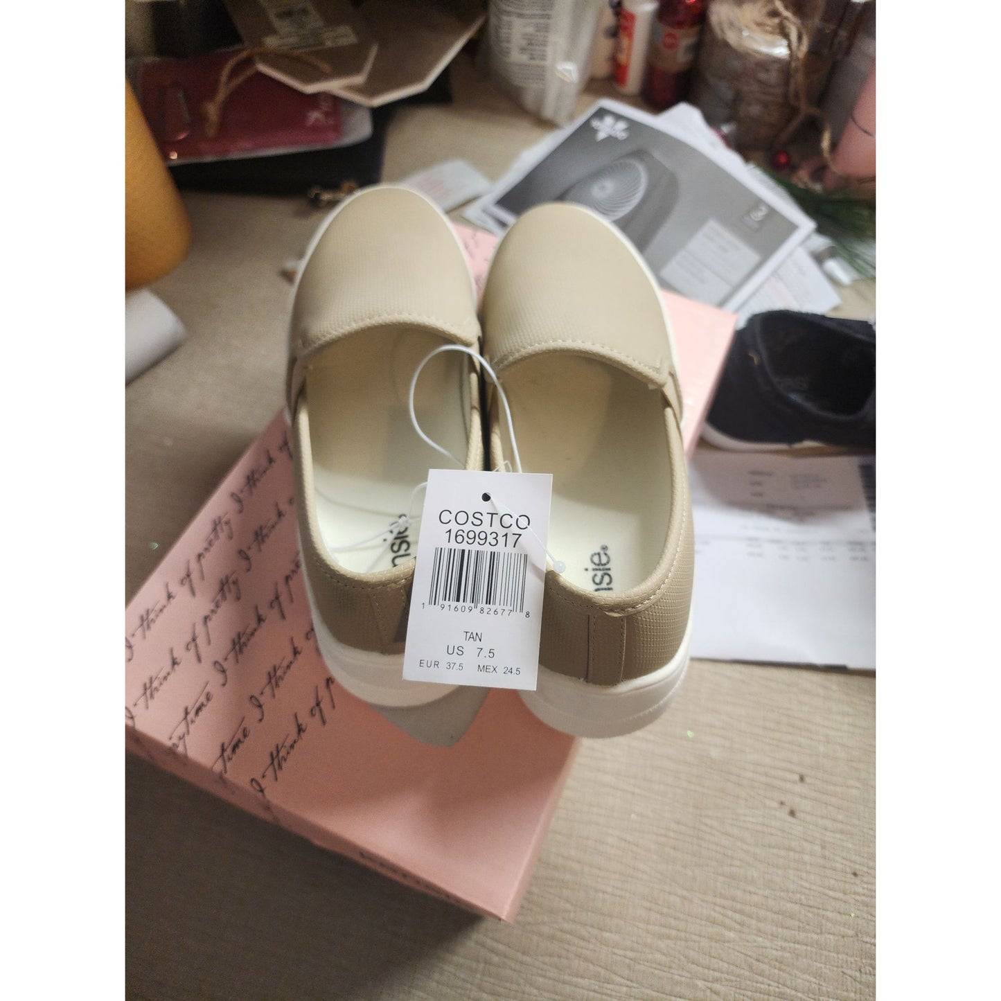 Kensie Womens Tan Sneakers - Comfort Casual Shoes 7.5