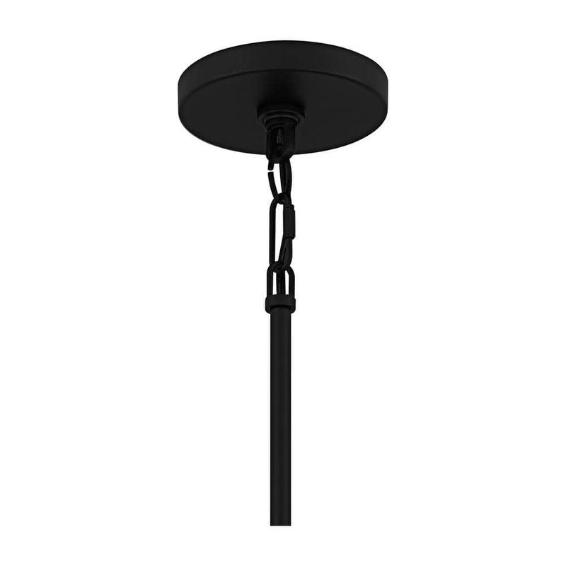 Elara 3-Light Matte Black and Brushed Nickel Pendant Lighting with Clear Textured Glass Shade