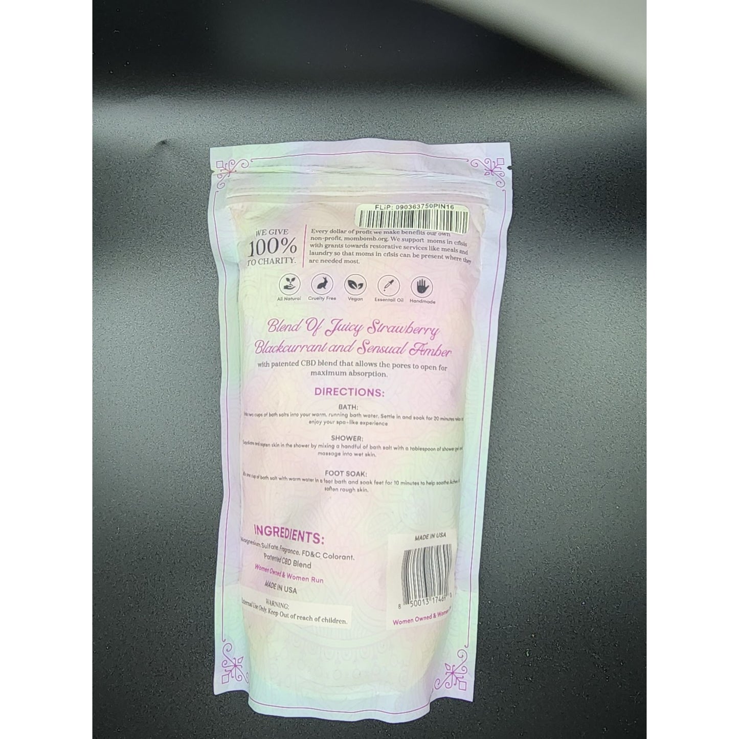 Mom Bomb Bath Soak – Juicy Strawberry, Blackcurrant & Amber 1lb