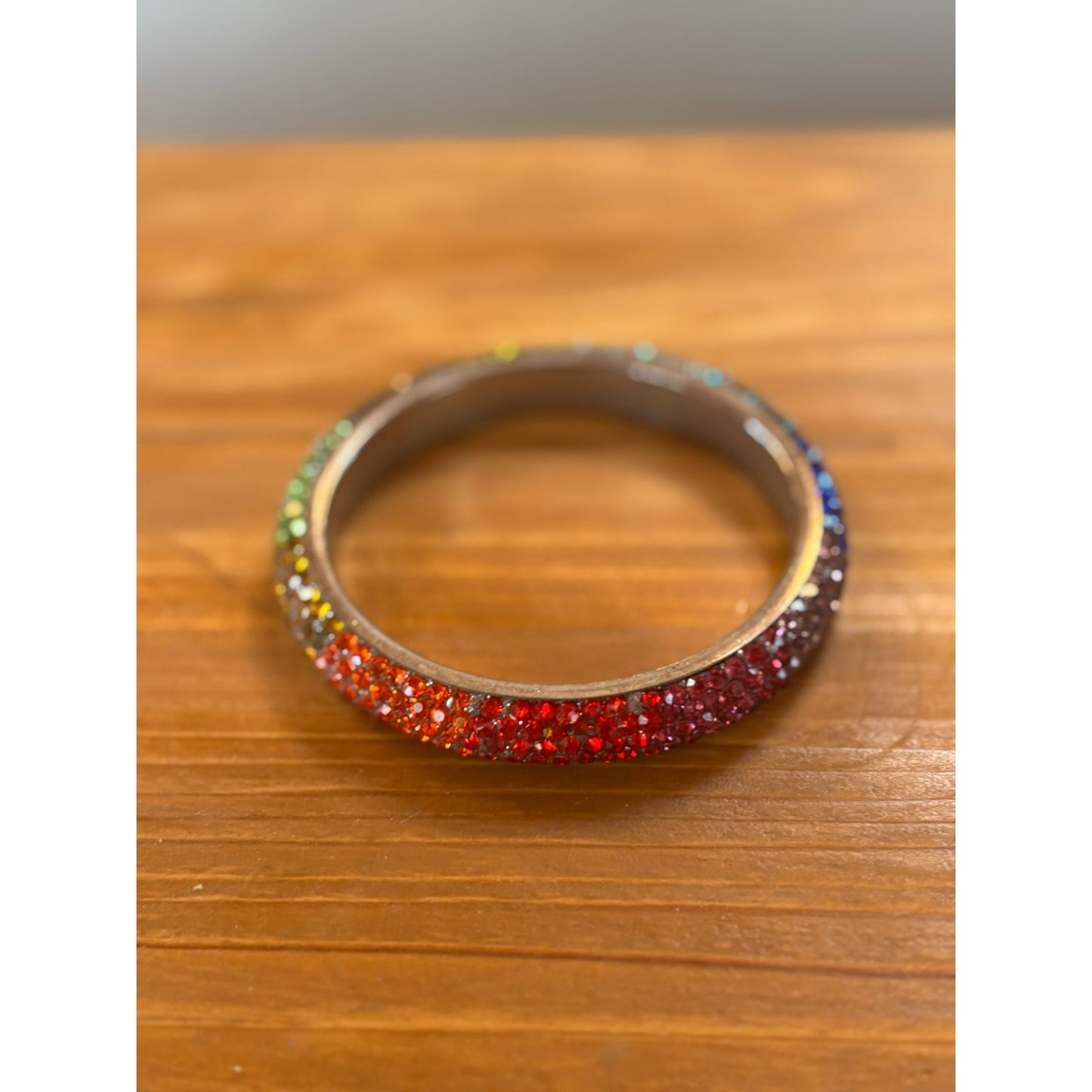 Vintage Ornate Jewel Tone Crystal Rhinestone Bangle