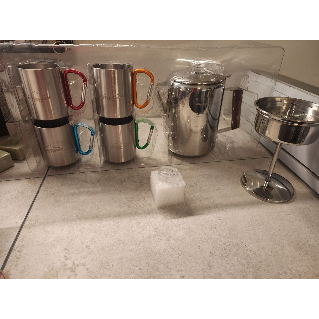 Alpine Mountain Gear 9 cup Percolator 5-Piece Stainless Steel Coffee Set