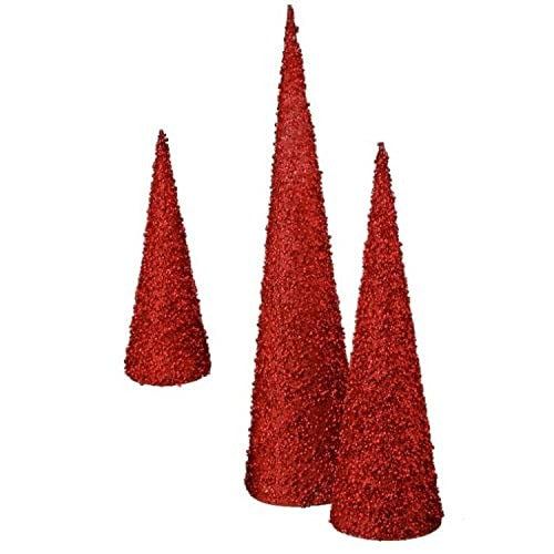 Glitter Cone Decorative Tree Set of 3