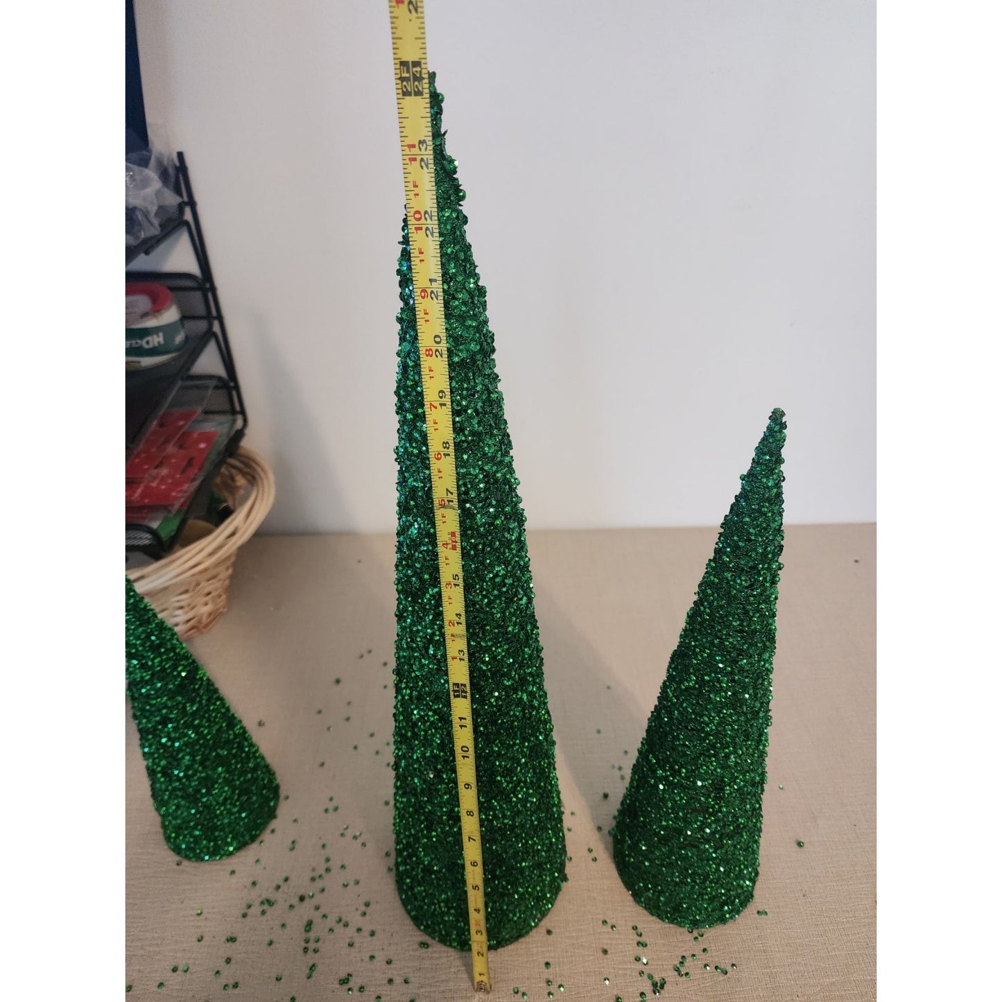 Glitter Cone Decorative Tree Set of 3