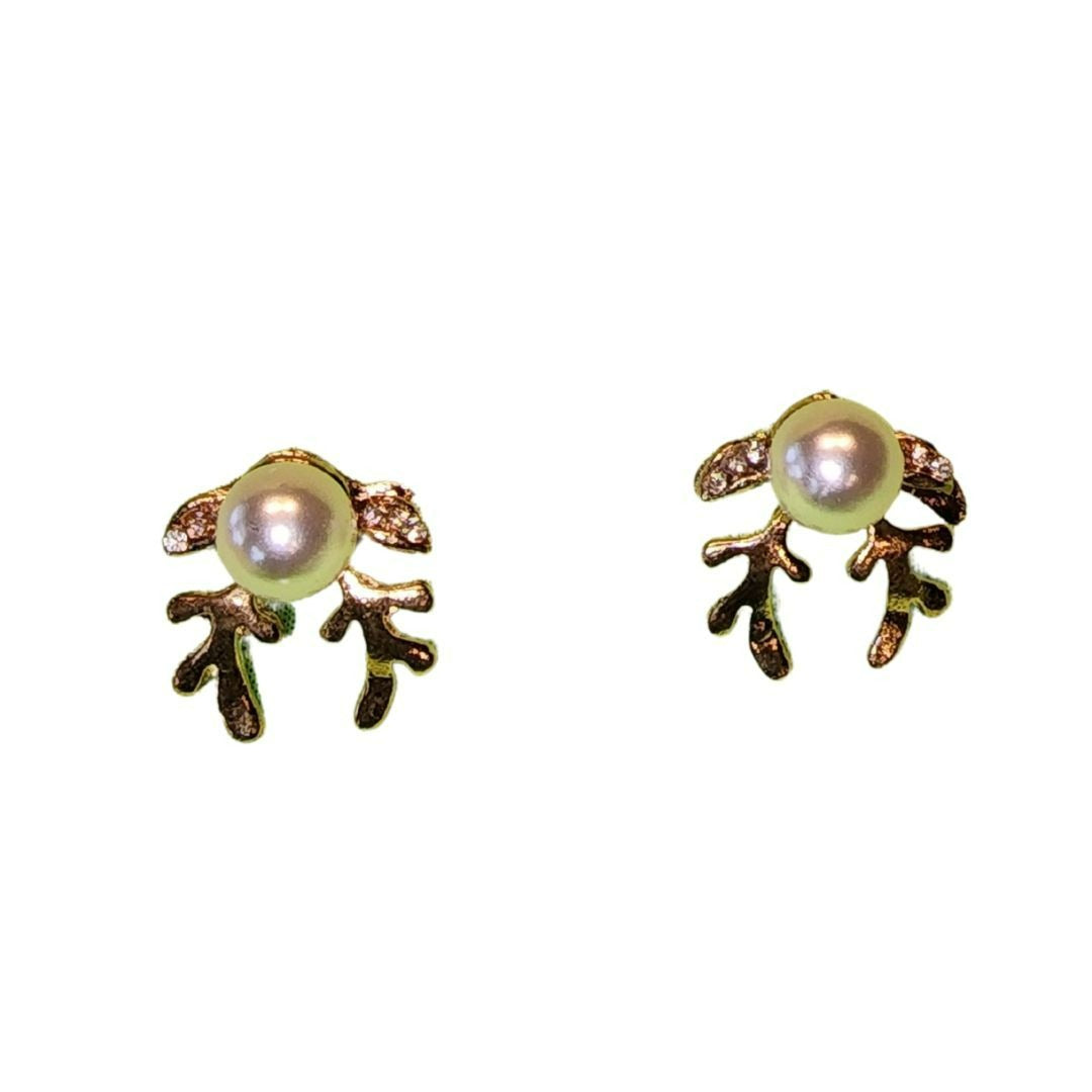 Christmas Pearl Deer Earrings For Women