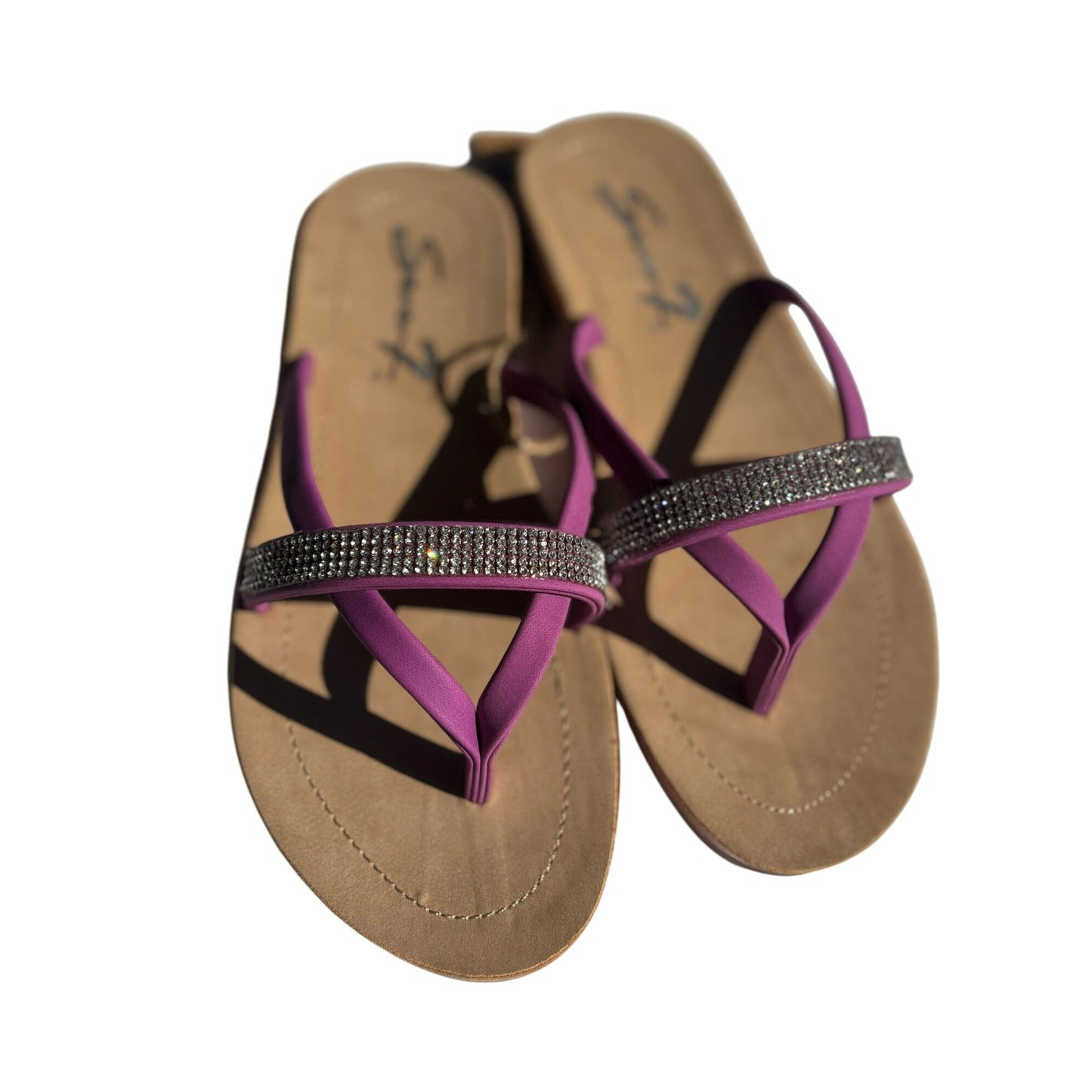 Seven7 Bondi Caramel Rhinestone Purple Sandals
