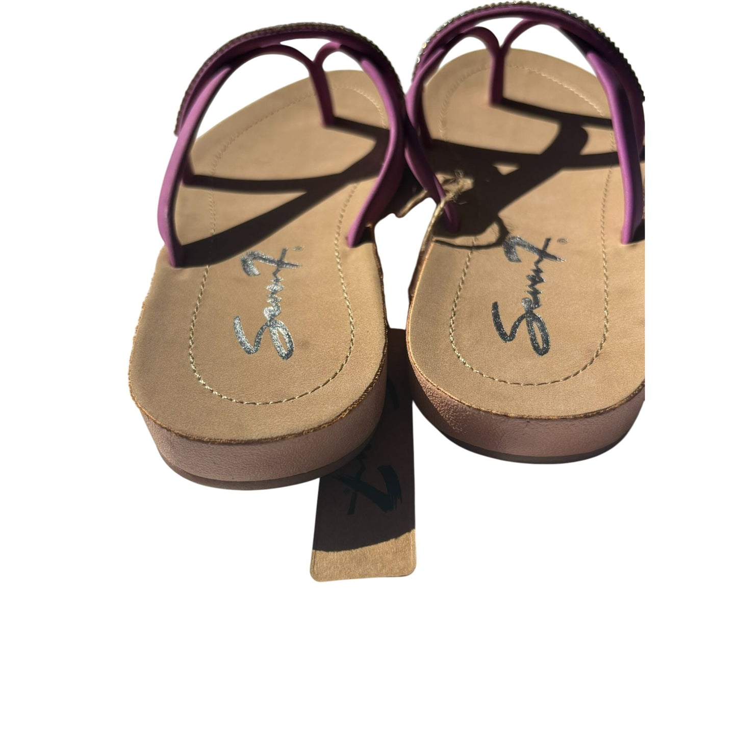 Seven7 Bondi Caramel Rhinestone Purple Sandals