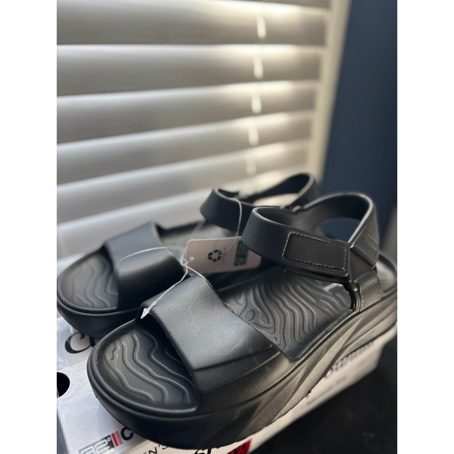 32 DEGREES WOMENS CUSHION STRAP SANDAL SLIP Black