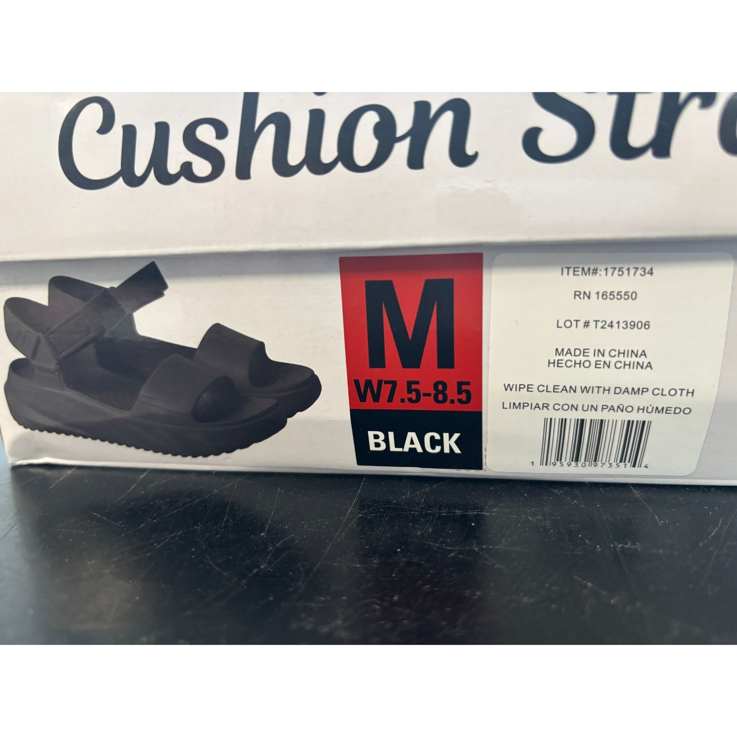 32 DEGREES WOMENS CUSHION STRAP SANDAL Black