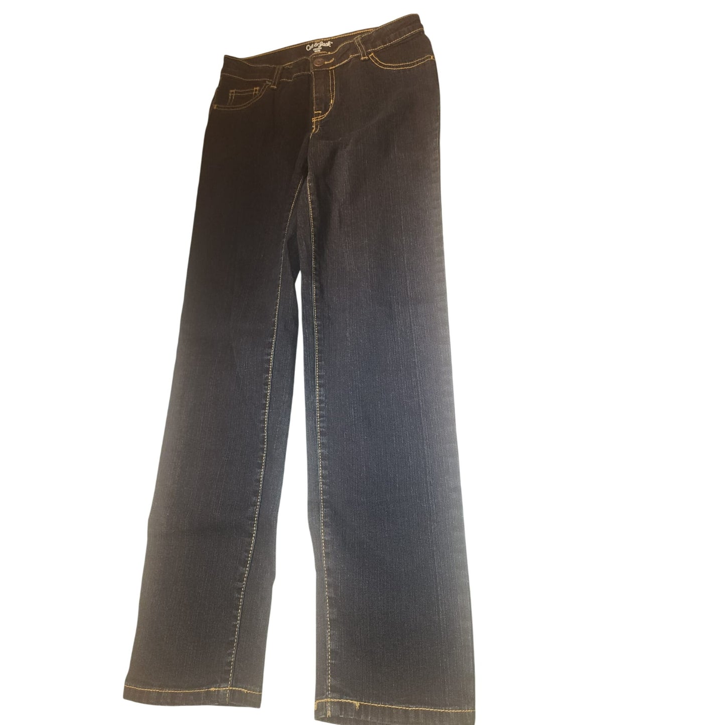 Cat & Jack Size 12 Straight Leg Dark Wash Denim Jeans adjustable waist button