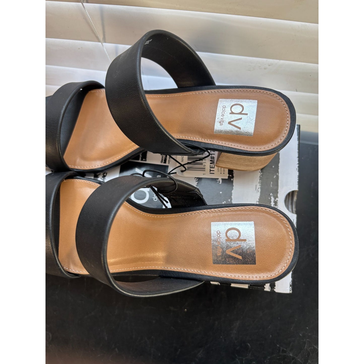 DV Lextra Black Block Heel Sandals Strappy Ladies Shoes Comfy Fit