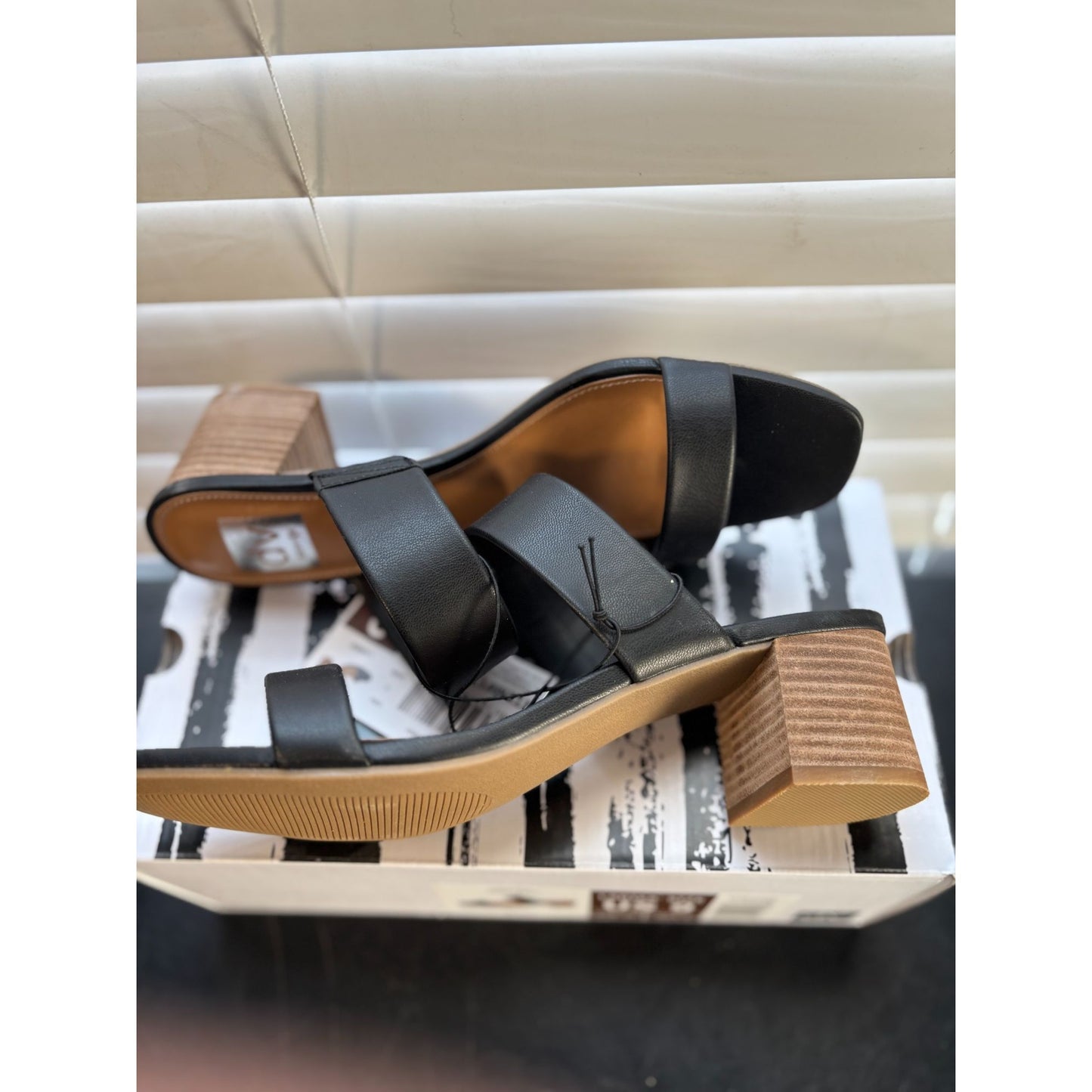DV Lextra Black Block Heel Sandals Strappy Ladies Shoes Comfy Fit