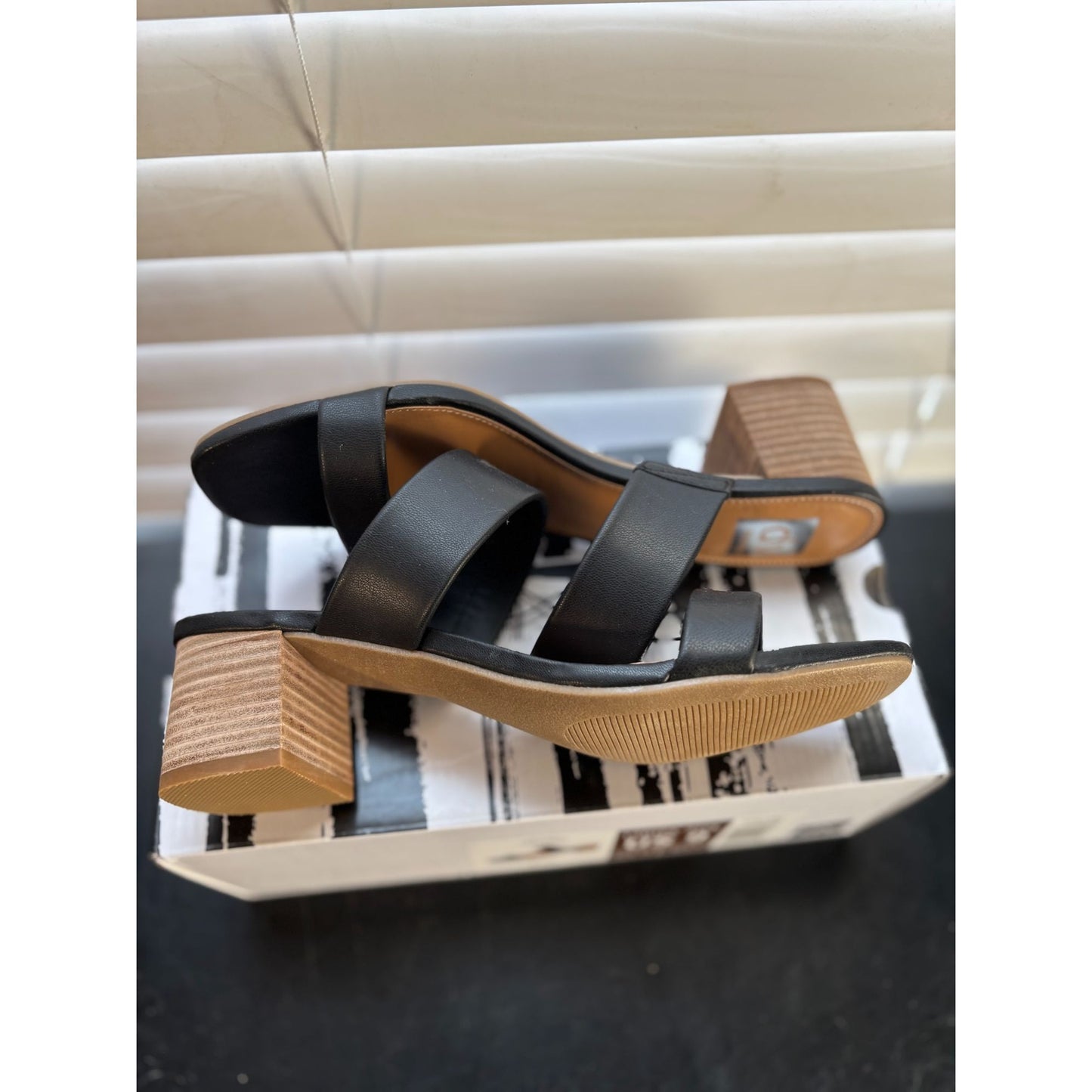 DV Lextra Black Block Heel Sandals Strappy Ladies Shoes Comfy Fit