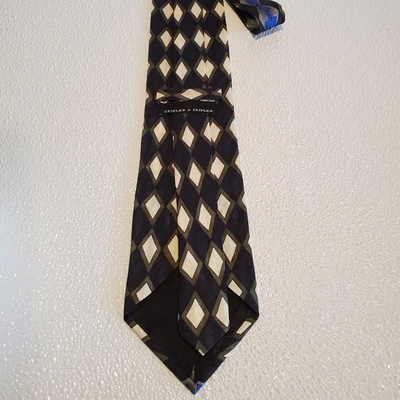 Zeidler & Zeidler diamond Pattern Silk Tie