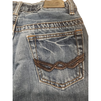 Urban Up Premium Jeans Bootcut Kids Size 8 Blue Denim Adjustable elastic waistband.