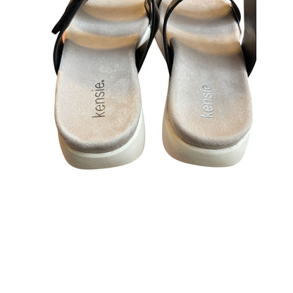 Kensie Jipsy Ladies Black Slide Sandals With Cushioned Footbed & Non-Slip Sz 11