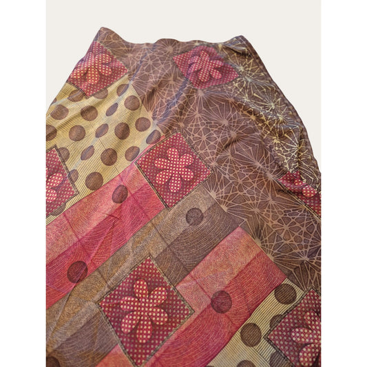 Bohemian Patchwork Multicolor Scarf With Floral & Geometric Patterns