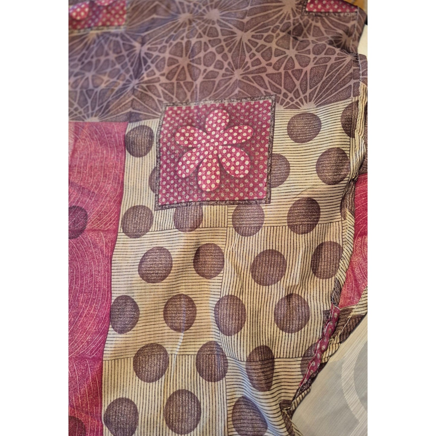 Bohemian Patchwork Multicolor Scarf With Floral & Geometric Patterns