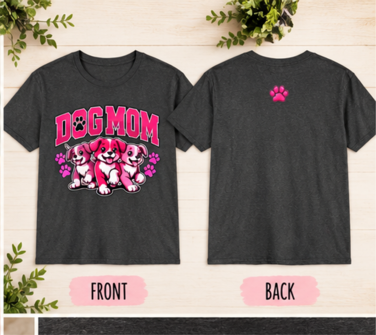 Urban Allure Dog Mom Graphic T-Shirt – Cute Puppy Lover Tee, Pet Mom Gift