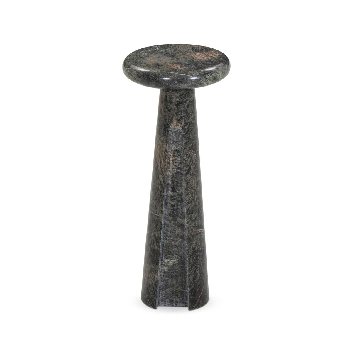 Ashley Avaline Polished Marble Accent Table | Luxury Modern Round Pedestal End Table | Solid Stone Side Table