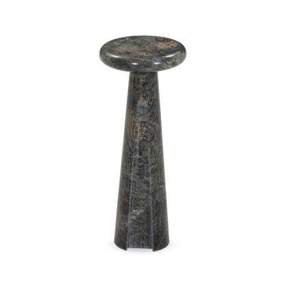 Ashley Avaline Polished Marble Accent Table | Luxury Modern Round Pedestal End Table | Solid Stone Side Table